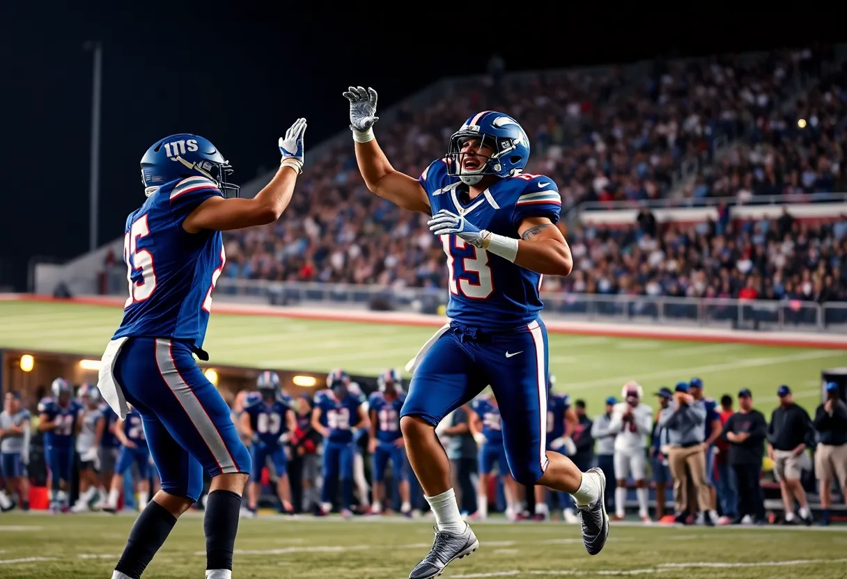 Mission Viejo football team celebrating a touchdown