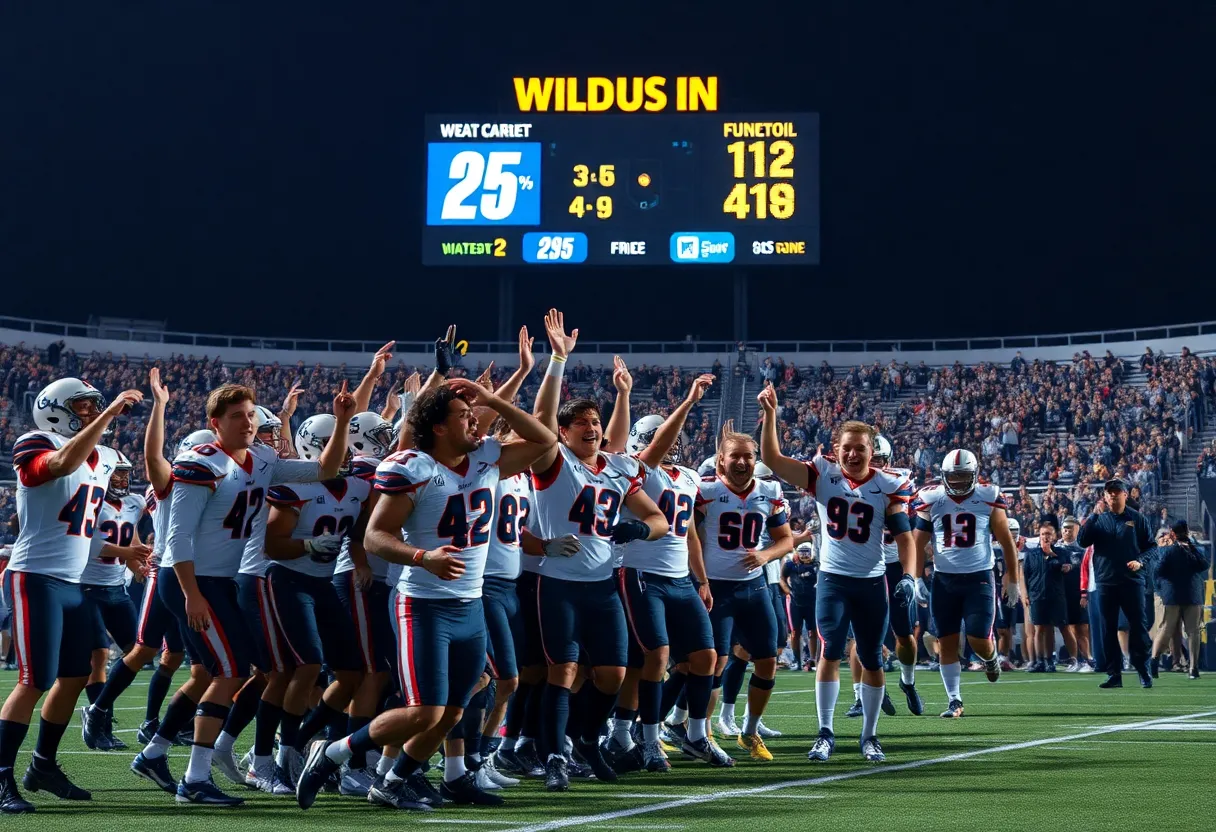 Mission Viejo football team celebrating victory