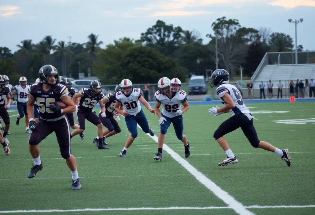 High school football game between San Clemente and Mission Viejo.