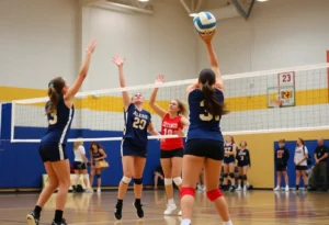 San Clemente volleyball team playing against El Toro Chargers.