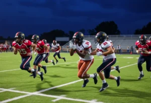 Santa Margarita Eagles in a football game against Orange Lutheran Lancers