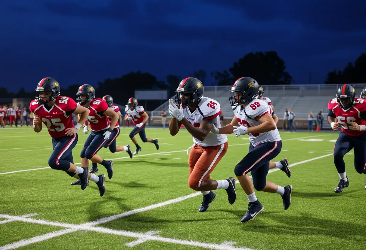 Santa Margarita Eagles in a football game against Orange Lutheran Lancers