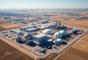 Aerial view of the Spreckels Sugar Co. plant in Brawley, California.