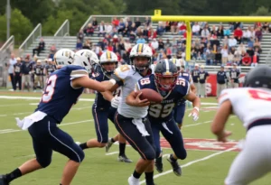 Trabuco Hills football team in action celebrating their victory
